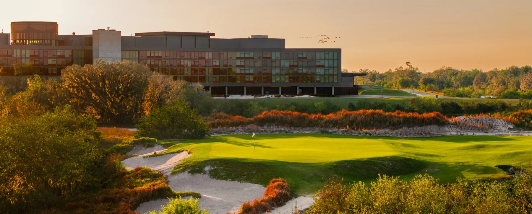 Streamsong Lodge overlooking the lake